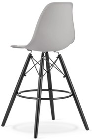 Scaun de bar gri CARBRY LAMAL cu picioare negre