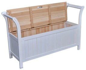 60765 vidaXL Băncuță de depozitare, 126 x 42 x 75 cm, alb, lemn