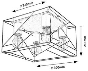 Plafonieră BOIRE 4xE27/40W/230V Rabalux 71024