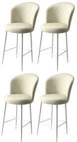 Set de scaune de bar Fora Cream and White, 4 buc., 4 buc