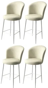 Set de scaune de bar Fora Cream and White, 4 buc., 4 buc