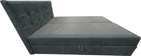 Pat tapițat boxspring DIRELIS VIBE 160x200 cm gri inchis Saltea: Saltea cu arcuri Bonell