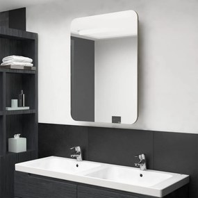 326507 vidaXL Dulap de baie cu oglindă și LED, stejar, 60x11x80 cm