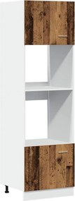 vidaXL Dulap cuptor microunde “Lyon”, Lemn vechi, 60 x 57 x 207 cm
