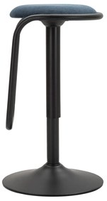 Scaun de bar petrol/negru cu înălțime ajustabilă tapițat (înălțime șezut 61 cm) Destiny – Mauro Ferretti