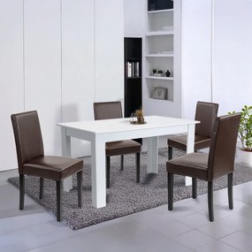 Set de masă Leon 4+1 alb-maro