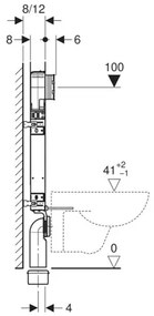 Rezervor incastrat Geberit Sigma cu cadru Kombifix pentru wc suspendat 109 cm