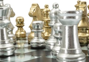 Mauro Ferretti Set Tabla De Sah Negru/Alb Cm 50,5X50,5X12 | Aosom Romania