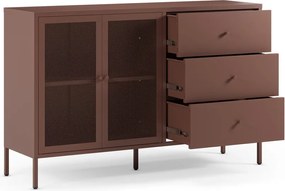 Comodă burgundy din metal 140x90x40 cm Fayna – Marckeric