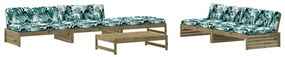 3186129 vidaXL Set mobilier de grădină cu perne, 6 piese, lemn de pin tratat