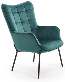 Fotoliu Castel, verde/negru