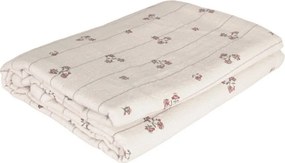 Față de masă din bumbac organic, alb, cu motive florale, 140 × 240 cm, „Tilda"