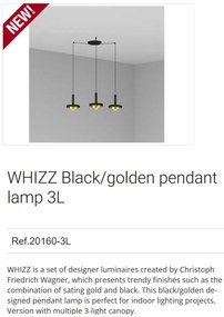 Lustra cu 3 Pendule design modern WHIZZ negru/auriu