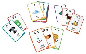 Puzzle Alfabet Litere Mari Din Lemn Plus 50 Flash Carduri    Primele Mele Cuvinte In Limba Engleza