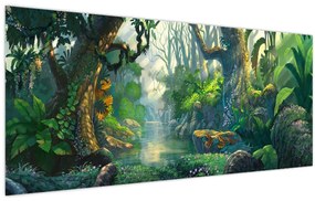 Tablou - Ilustrare pădure tropicală (120x50 cm)