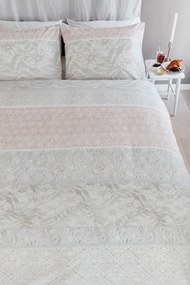 Lenjerie pat flori bej Lacy Soft Pink 200x200/220 cm