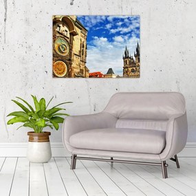 Tablou pe sticlă - Ceasul astronomic din Praga (70x50 cm)