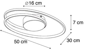 Plafoniera de design neagră incluzând LED cu dimmer în 3 trepte - Rowan