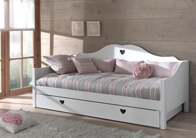 Pat copii AMORI, 90x200 cm, Alb, cu Sertar Multifuncțional – Vipack