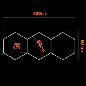 Plafonieră LED HEXAGON LED/128W/85-265V 6000K 248x97 cm CRI 90 IP54 albă