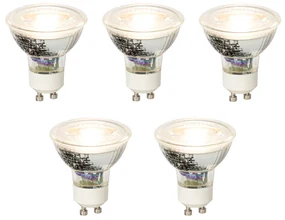Set de 5 becuri LED GU10 reglabile 5W 370lm 3000K