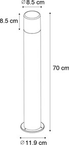 Lampa de exterior in picioare neagra cu abajur opal 70 cm - Odense