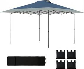 Outsunny Pavilion aprox. 4x4 m rezistent la apă, stabil, rezistent la iarnă, pop-up pliabil cu funcție de închidere într-un pas, UV50+ | Aosom Romania