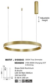 Lustra LED dimabila design circular MOTIF D-60cm