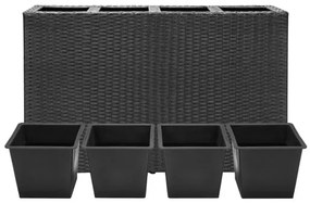 Deuba Ghiveci cu flori - 95 x 27 x 60 cm - negru