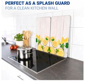 Protecții de aragaz 2 buc. din sticlă temperată 52x30 cm Lemons – Wenko