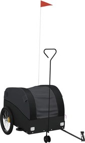 vidaXL Remorcă pentru biciclete, negru, 45 kg, fier