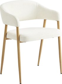 Fotoliu de sufragerie de design, crem/fag, NIZAR TYP 1