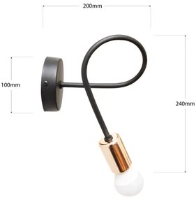 Aplică perete TUBE 1xE27/15W/230V negru