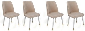 Set de scaune de sufragerie Hugo Cream and White,4 buc.