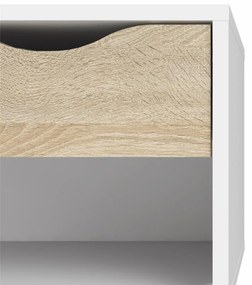 Noptiera alba cu decor stejar sonoma OSLO 75394