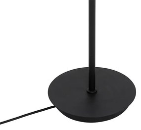 Lampa de podea moderna neagra cu 5 lumini cu sticla fumurie - Atena