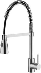 Baterie bucatarie cu dus extractibil Inter Ceramic finisaj inox-negru mat