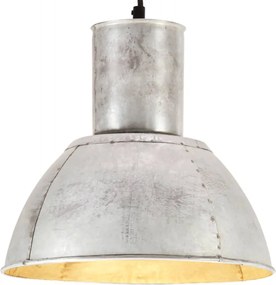 vidaXL Lampă suspendată, 25 W, argintiu, rotund, 28,5 cm, E27