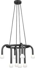 Candelabru suspendat pe cablu DELORI 8xG9/28W/230V, negru