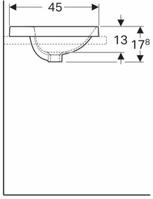 Lavoar incastrat Geberit Variform 55 cm cu orificiu baterie cu orificiu preaplin