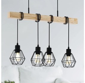Eglo 44075 - Lustră suspendată pe cablu TOWNSHEND 4xE27/60W/230V