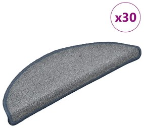 vidaXL Covorașe scară 30 buc gri deschis și albastru 56x17x3 cm