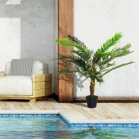 Outsunny Planta Artificiala Palmier Cycas Inaltime 123cm, Planta Artificiala cu Ghiveci Inclus, Decoratiune pentru Casa si Gradina | Aosom Romania