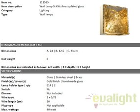 Aplica perete design LUX St Kitts auriu 111585 HZ