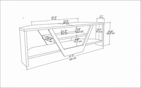 Comoda TV Sares - Walnut, Negru