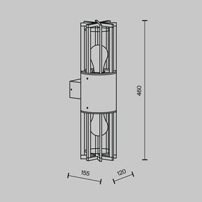 Aplica de perete iluminat exterior IP54 Barrel 2L