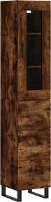 vidaXL Dulap înalt, stejar fumuriu, 34,5x34x180 cm, lemn prelucrat