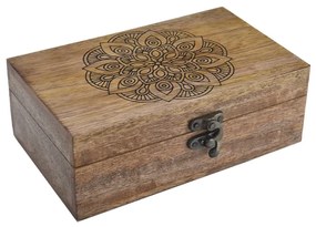 InDecor Cutie din lemn de mango Mandala, 23 x 15 x 8,5 cm, M