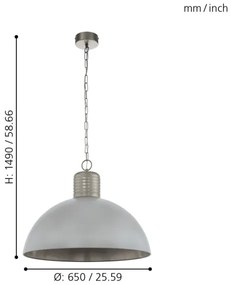Eglo 49757 - Lustră pe lanț COLDRIDGE 1xE27/60W/230V