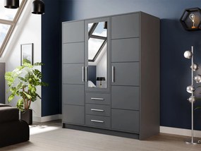 Dulap de haine Lenona D3 (grafit) (cu oglindă). Promo -17%. 1105769